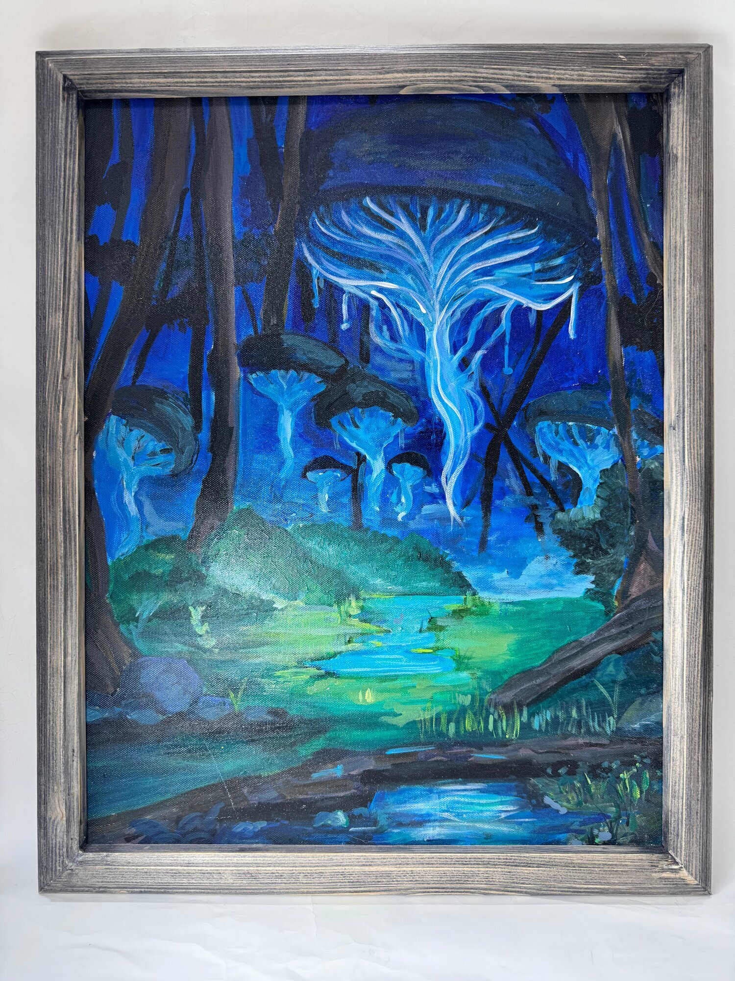 Картина "Сказочный Лес", холст, лакированная рама из сосны, 40x50 см