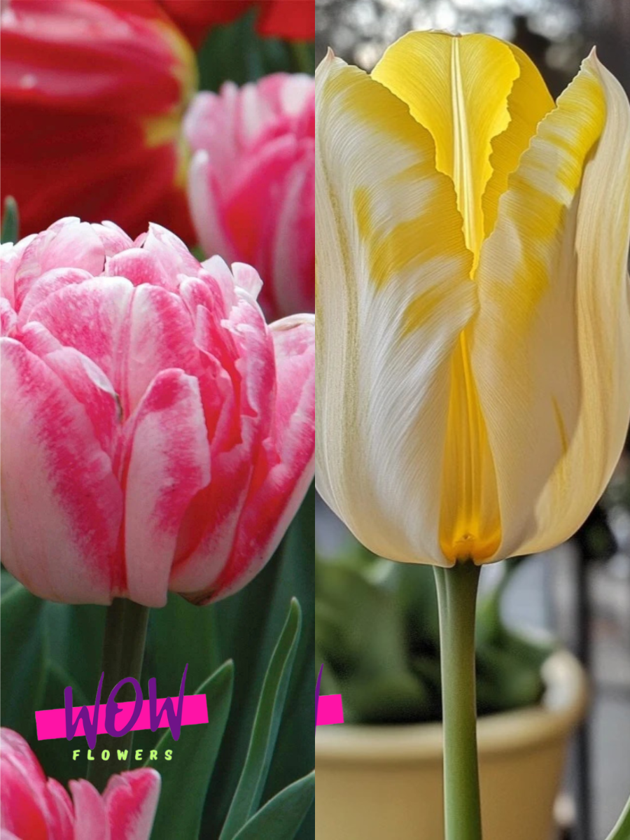 Луковицы цветов WOW FLOWERS TWIN Тюльпан Фокстрот 3 шт \ Тюльпан Санни Принц 3 шт ( 6 шт )