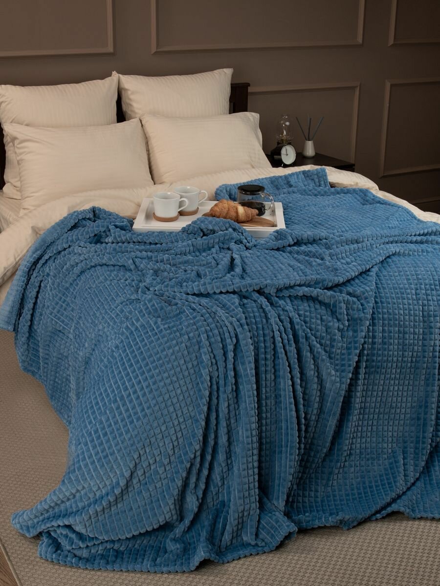 Плед texREPUBLIC FF FNJq LTBL1 2022 евро кубик пыльно-голубой