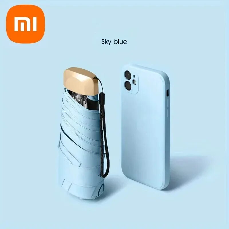 Компактный зонт Xiaomi с УФ-защитой и двойным назначением, ультралегкий и складной, идеален для путешествий и повседневного использования