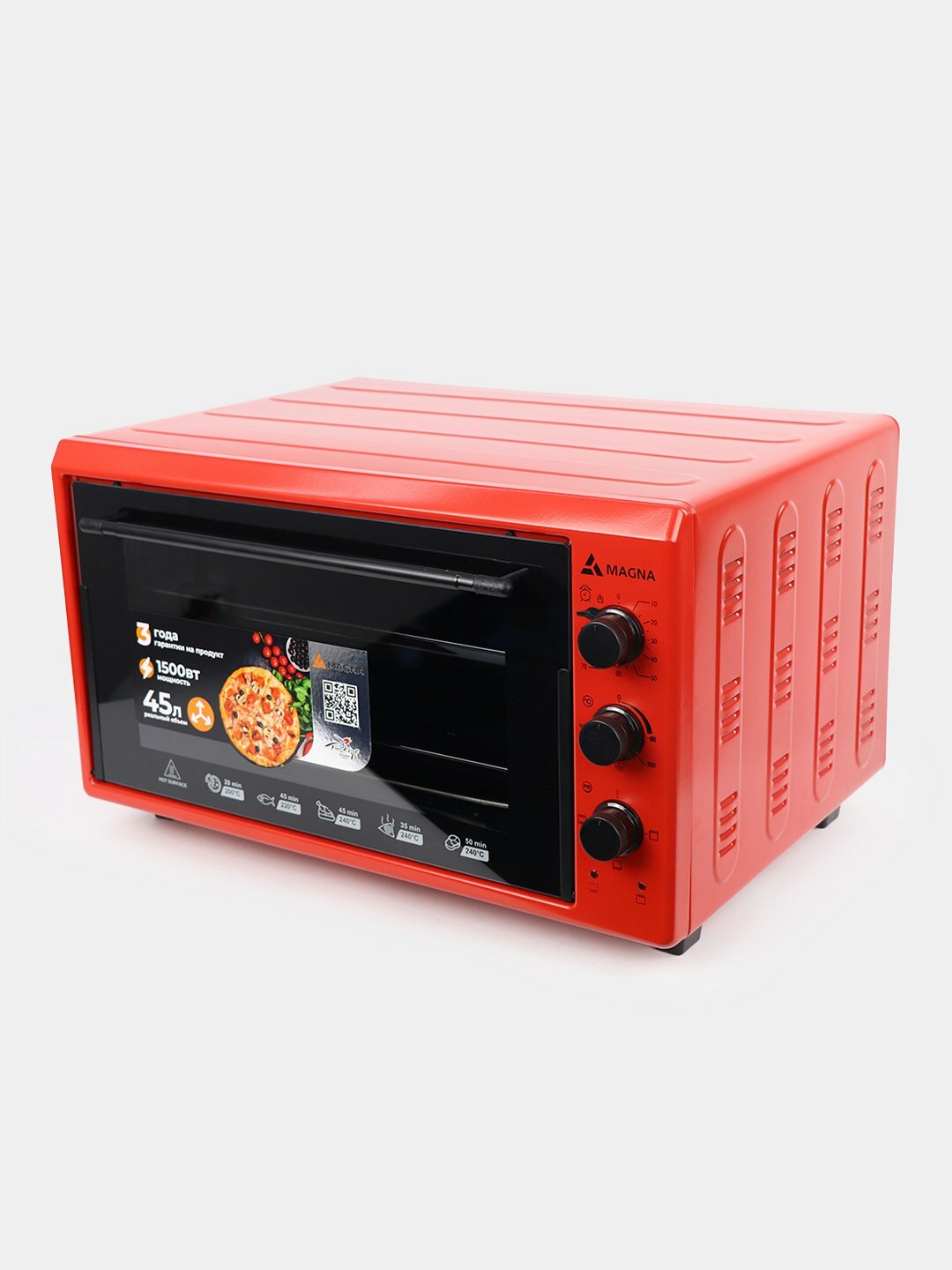 Мини-печи MAGNA MF-4515-04RD, объем 45 литр, мощность – 1 500 Вт — фото 1