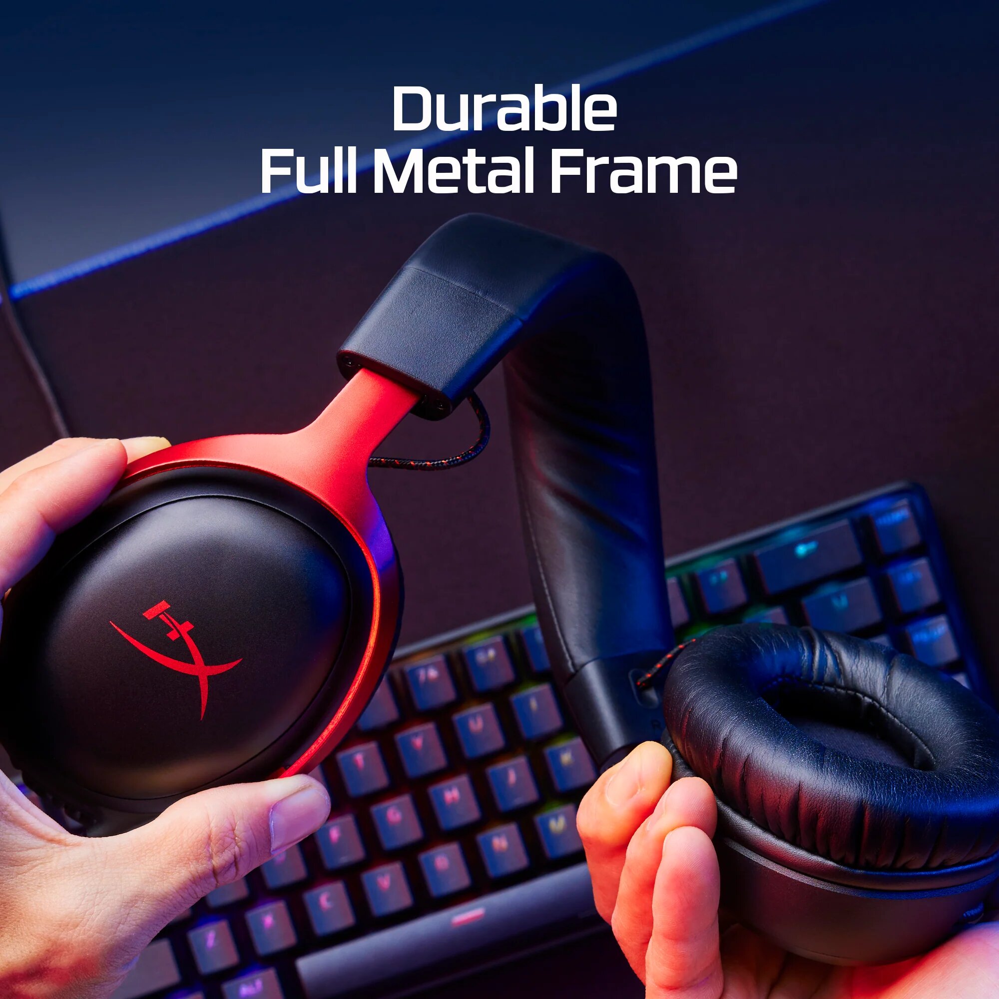 Проводные наушники HyperX Cloud III, проводные, игровые, красный — фото 1