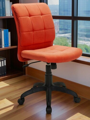 Изображение товара Компьютерное кресло оператора КР 555 Black обивка велюр оранжевый