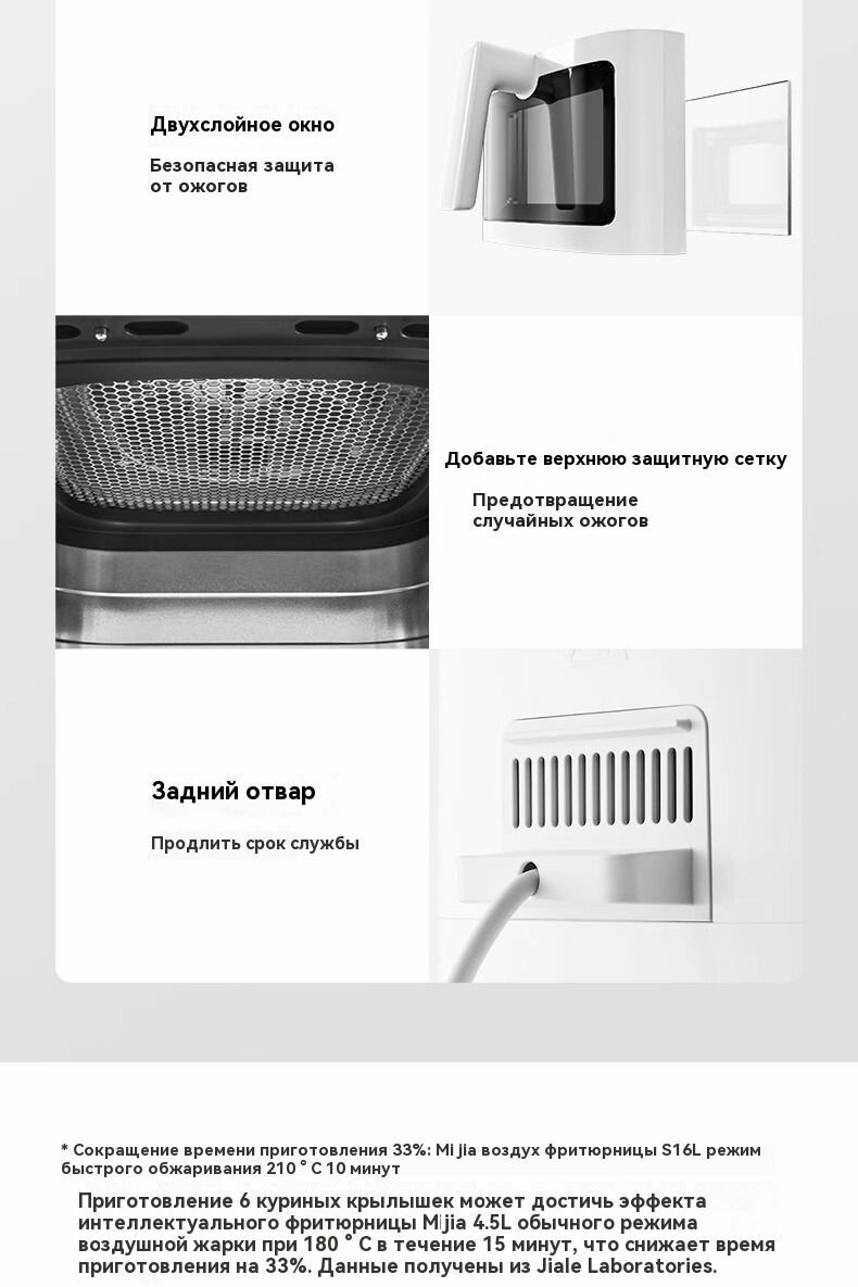 Сковороды Xiaomi Xiaomi Mi Home воздушная сковорода S1, 6 литров, кухонная большая емкость с микро-паровой стерилизацией и нежным запеканием без переворачивания