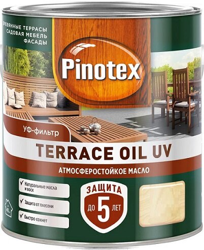 Масло для Террас и Садовой Мебели Pinotex Terrace Oil UV 2.5л Атмосферостойкое / Пинотекс Террас Ойл.