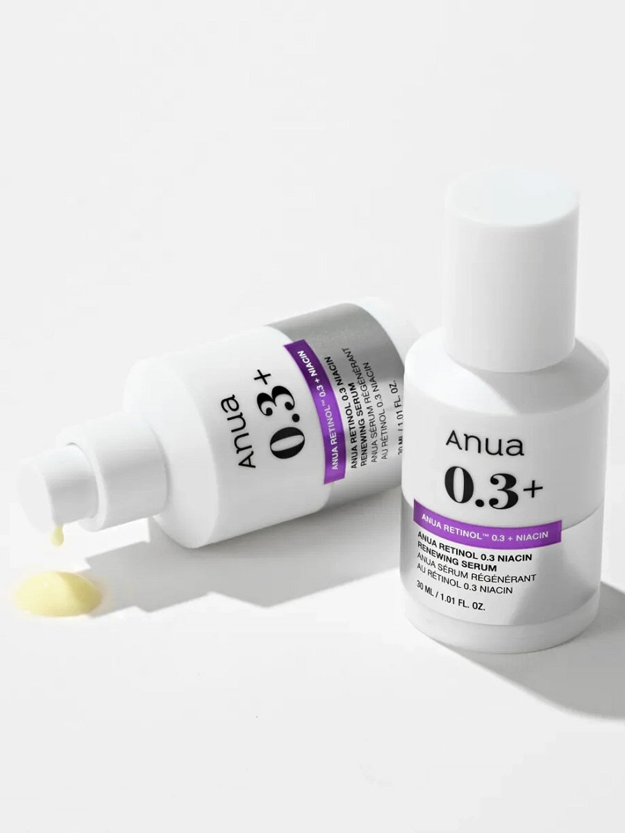 Обновляющая сыворотка с ретинолом и ниацинамидом Anua Nano Retinol 0,3% + Niacin Renewing Serum 30 мл — фото 1