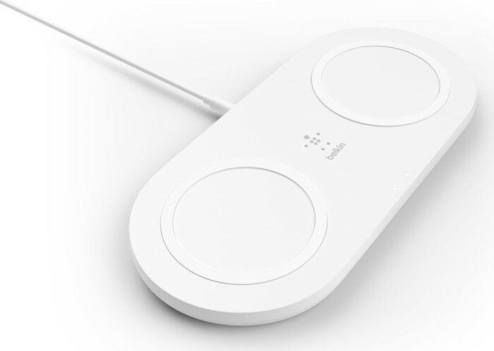 Беспроводное зарядное устройство Belkin Dual Pad Wireless Charging Qi 15W (WIZ008VFWH) для Iphone и Android, белый