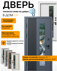 Дверь с терморазрывом уличная Термо Фортис (белый короб изнутри) + белый софт, размер по коробке 960х2050, левая