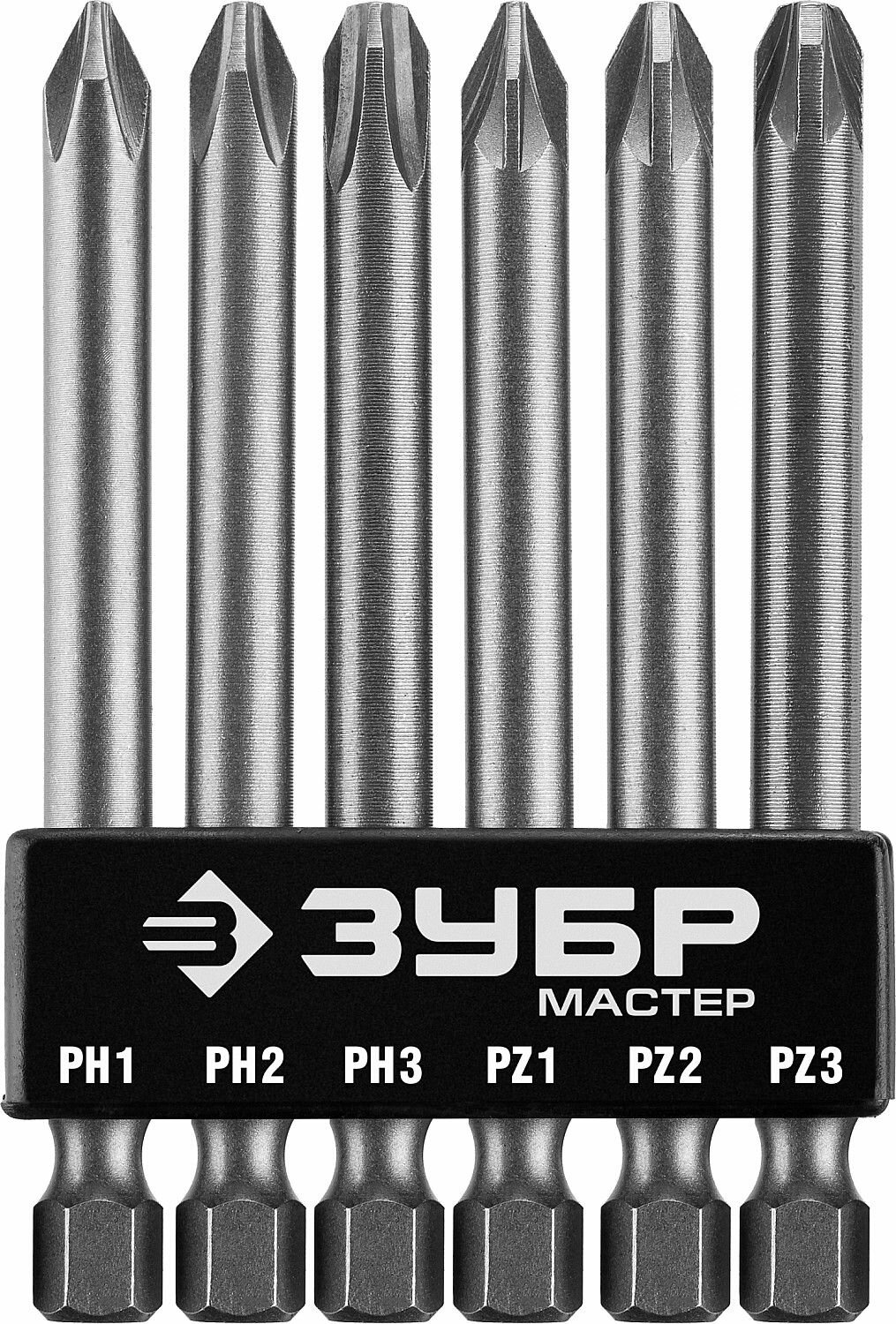 Набор бит ЗУБР MX-6 6 штук с адаптером 26089-H6