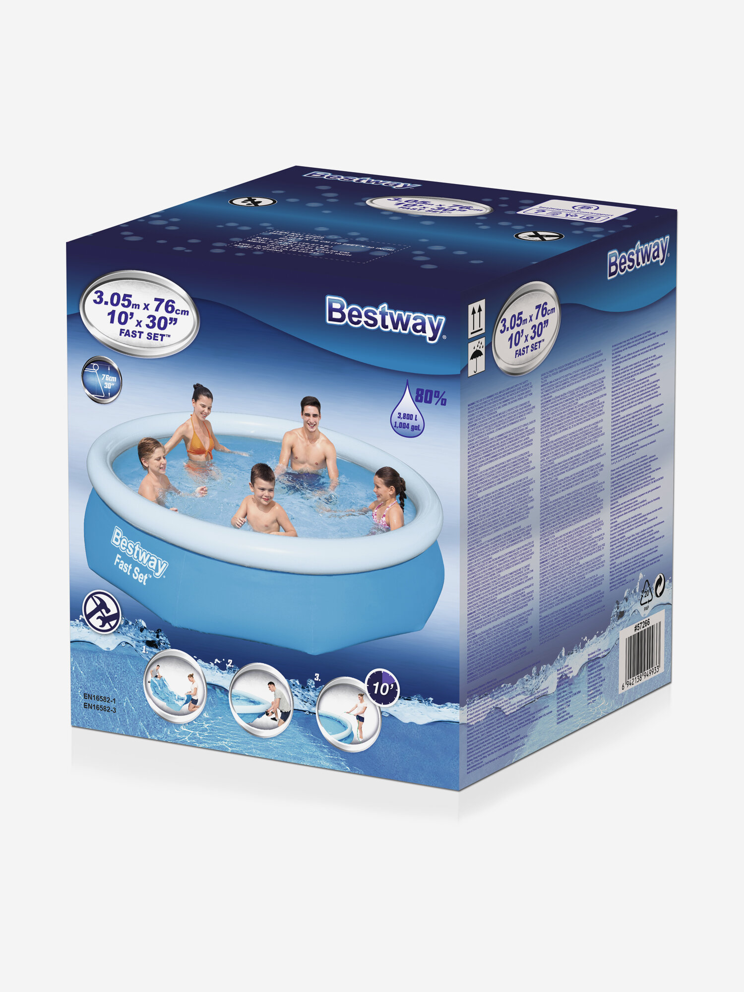 Бассейн надувной Bestway 305 х 76 см, 3800 л — фото 1