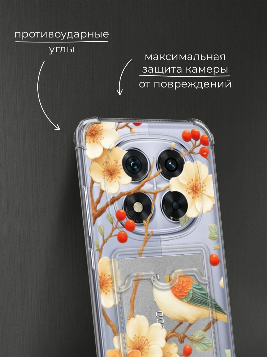 Чехол на Poco X7/Xiaomi Redmi Note 14 Pro 5G (Поко X7) с картой и принтом "Красивая фреска 2" — фото 1