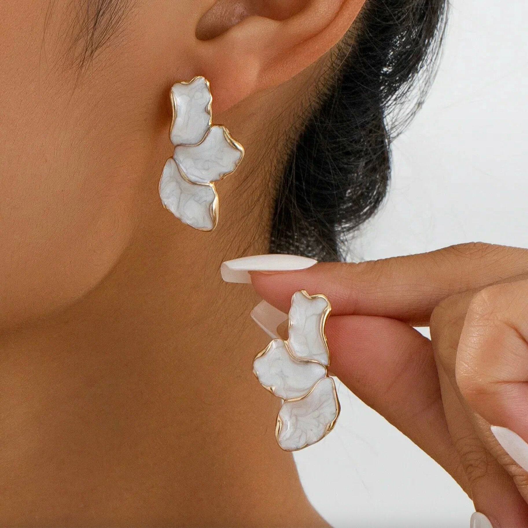 Серьги пусеты, конго, искусственный камень