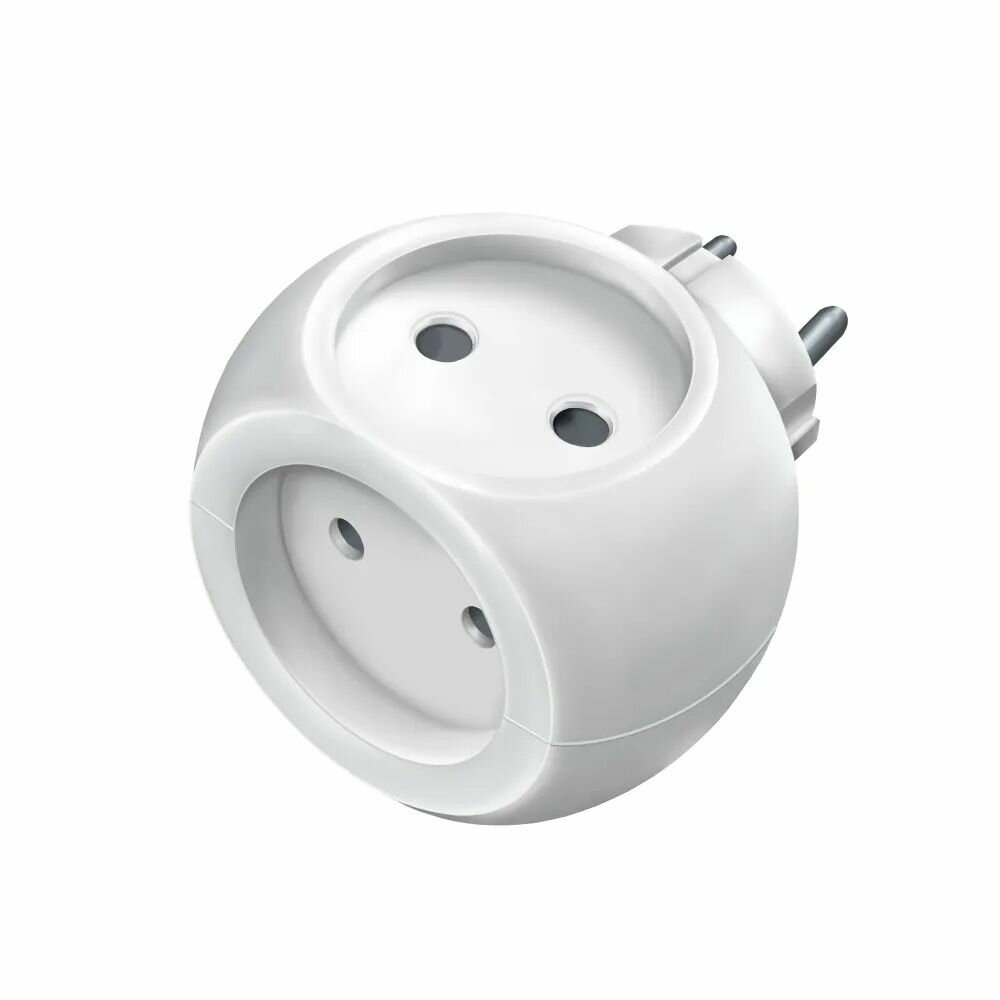 Тройник Старт ТС-3 3 розетки 6А без заземления белый