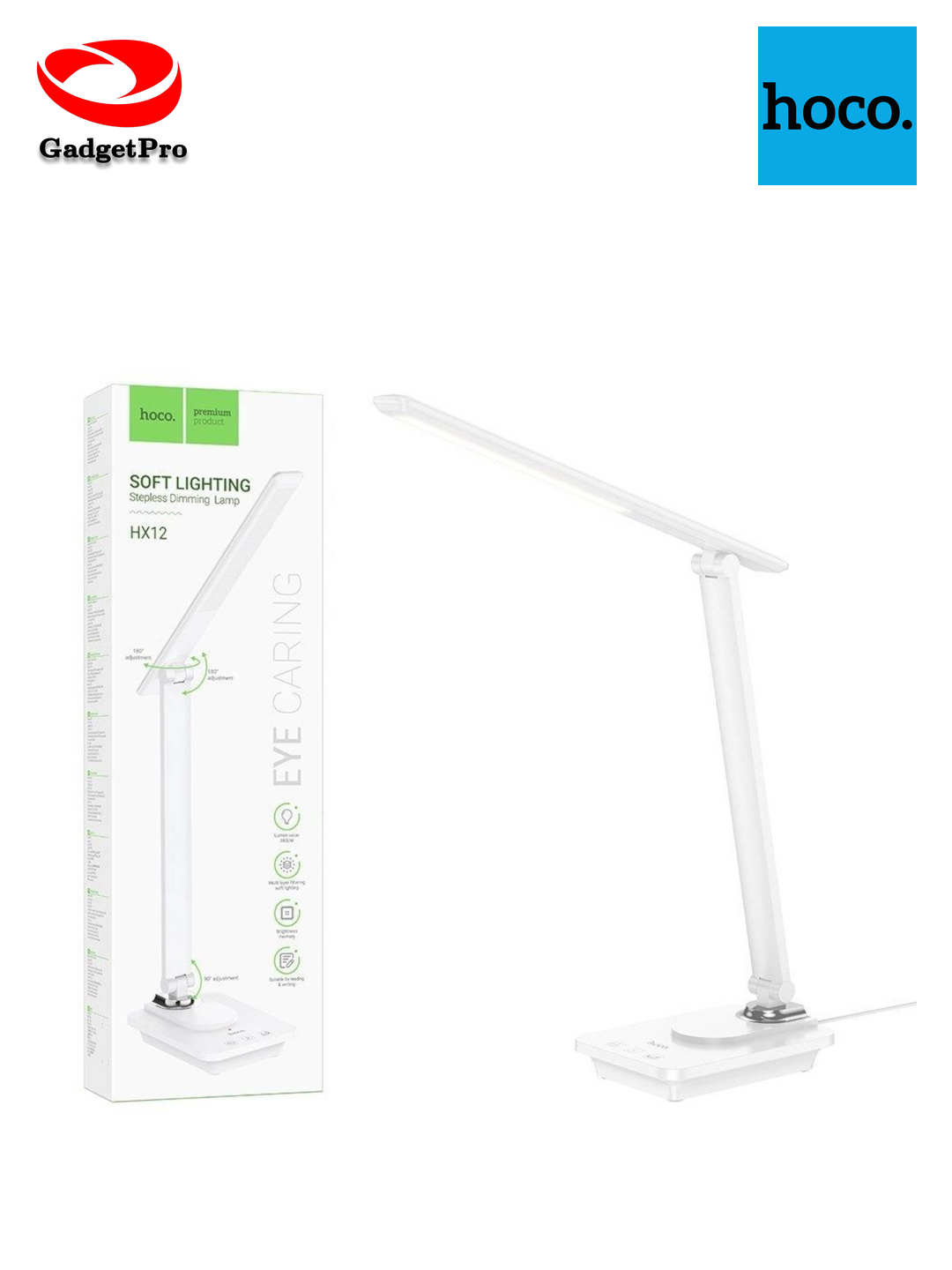 Настольная лампа Hoco HX12 Eye LED: для глаз, регулировка яркости, настольная лампа для дома и офиса.