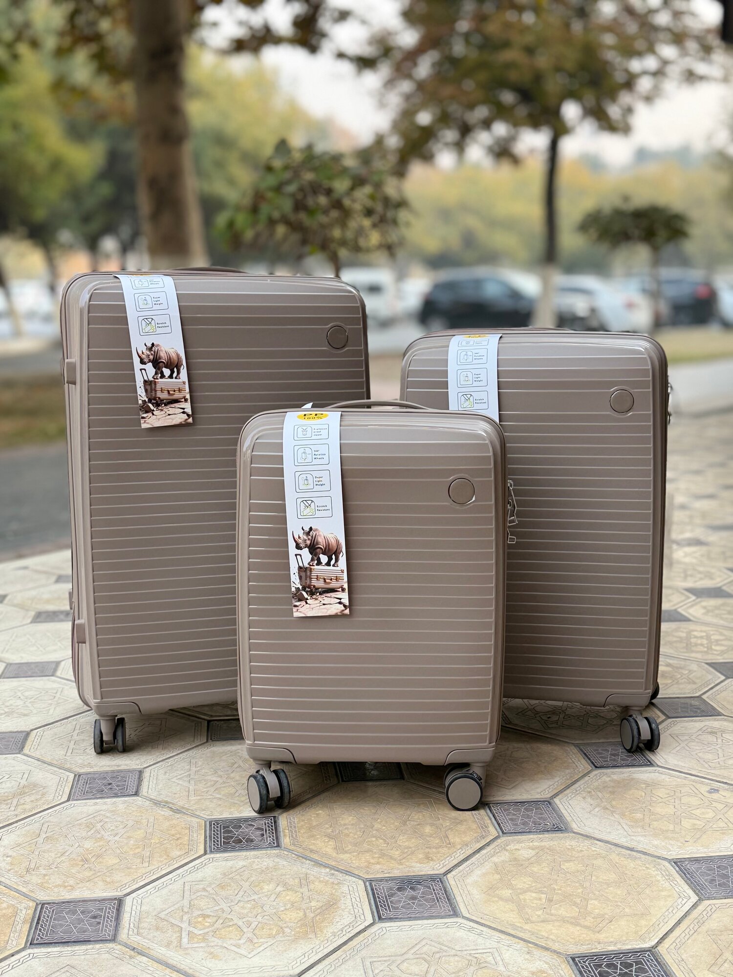 Комплект чемоданов , бежевый — фото 1