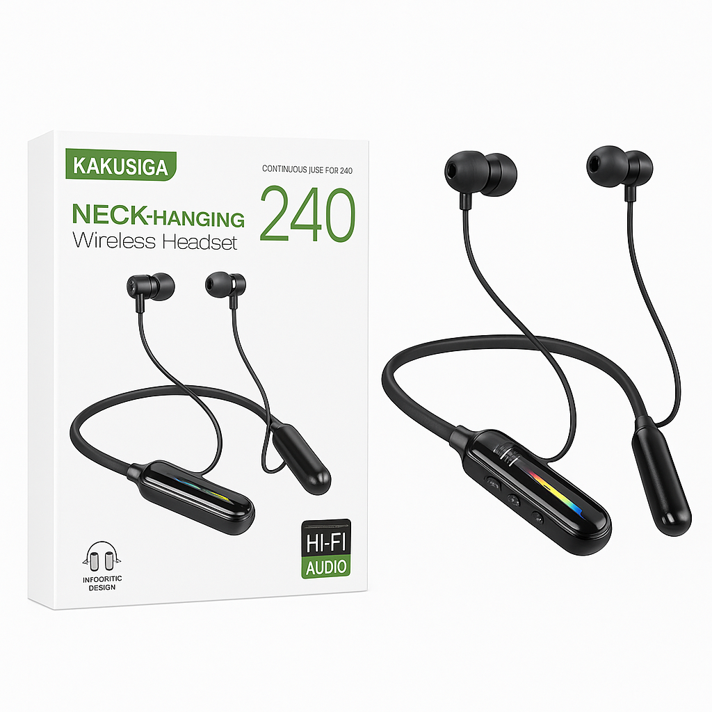 Беспроводная гарнитура KAKUSIGA с креплением на шею (240 часов воспроизведения)