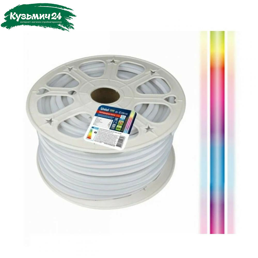 Лента светодиодная Uniel UL-00005581 SMD5050 NEON RGB 8mm IP67 220V 10W мультиколор