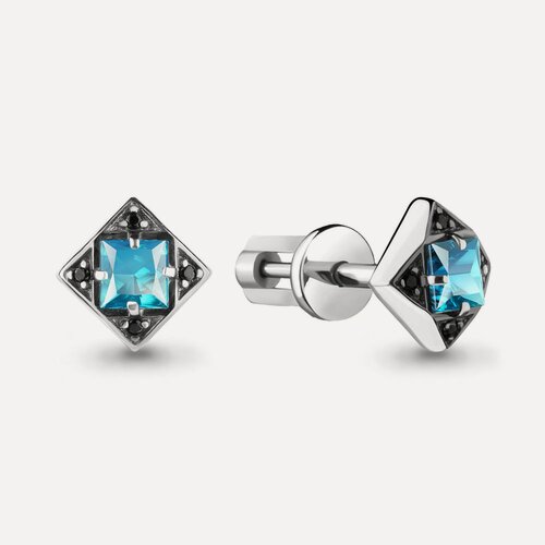 Изображение товара Серьги, серебро, 925 проба, серебрение, кристалл, топаз