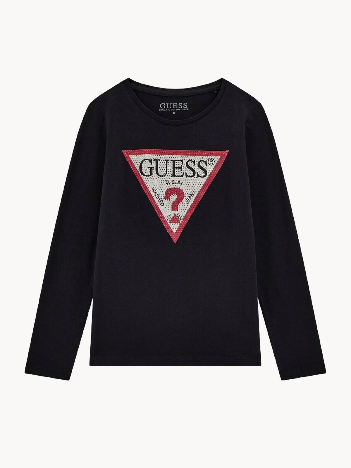 Лонгслив GUESS LS T-shirt, размер 8, черный