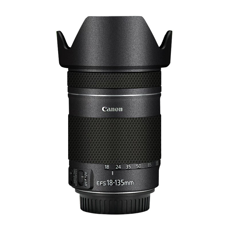Защитная пленка для объектива Canon EF-S 18-135mm f/3.5-5.6 IS с матовым 3M клеем и глубоким серым рисунком