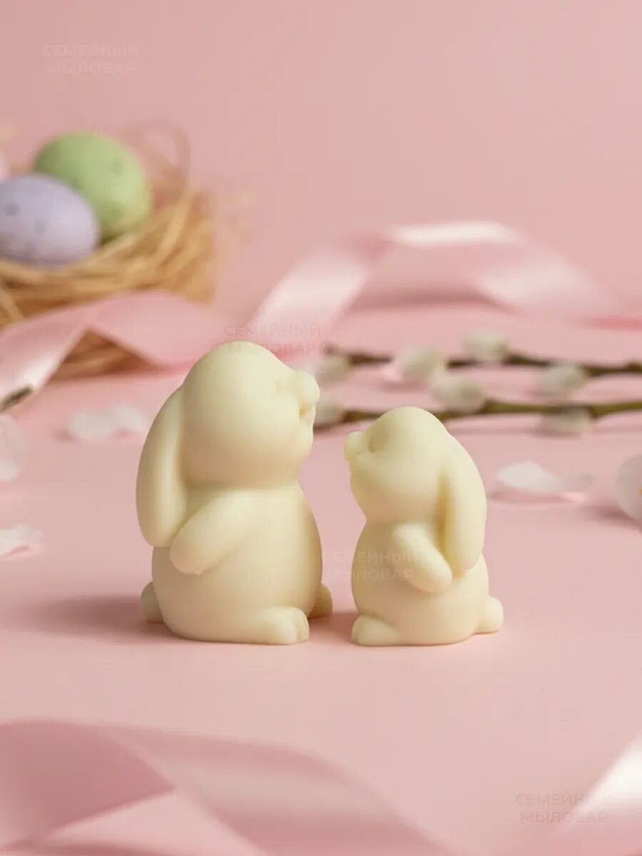 Силиконовый молд для рукоделия 6 маленьких зайчиков — фото 1