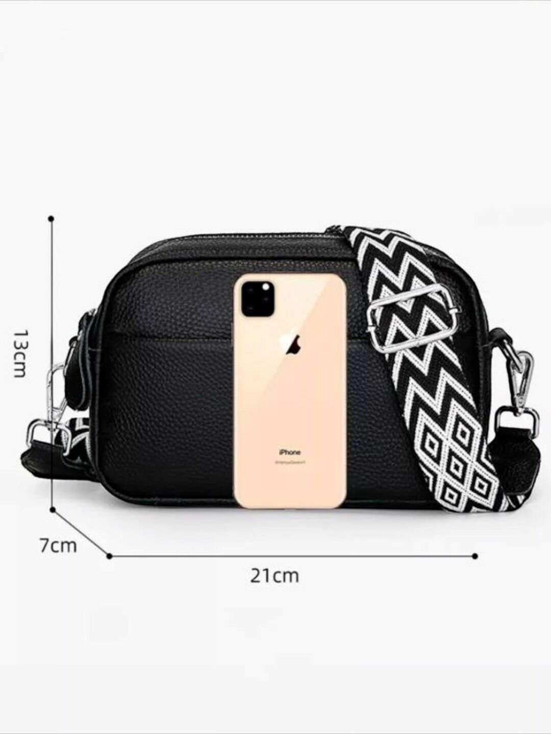 Сумка кросс-боди  Сумка женская седло, фактура гладкая, black — фото 1