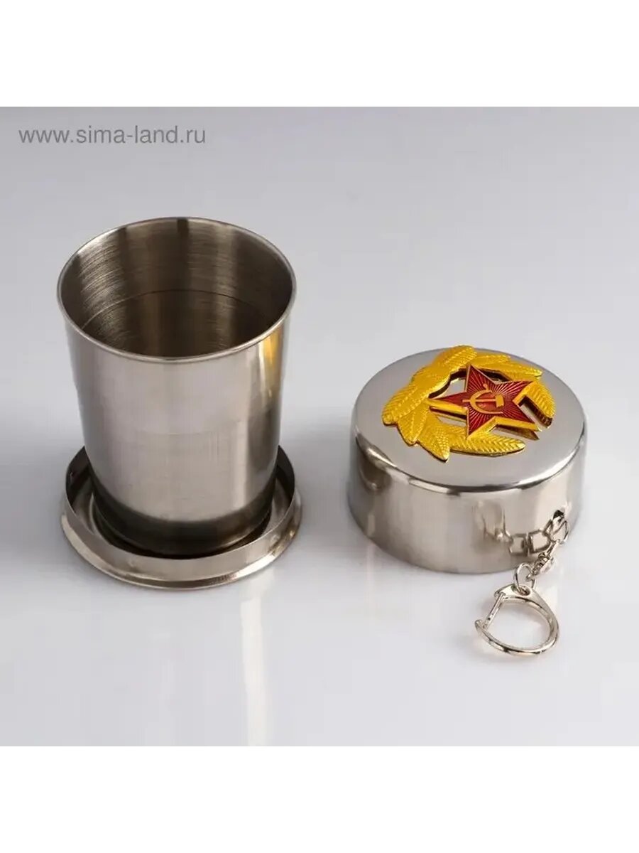 Компактный складной стакан с карабином