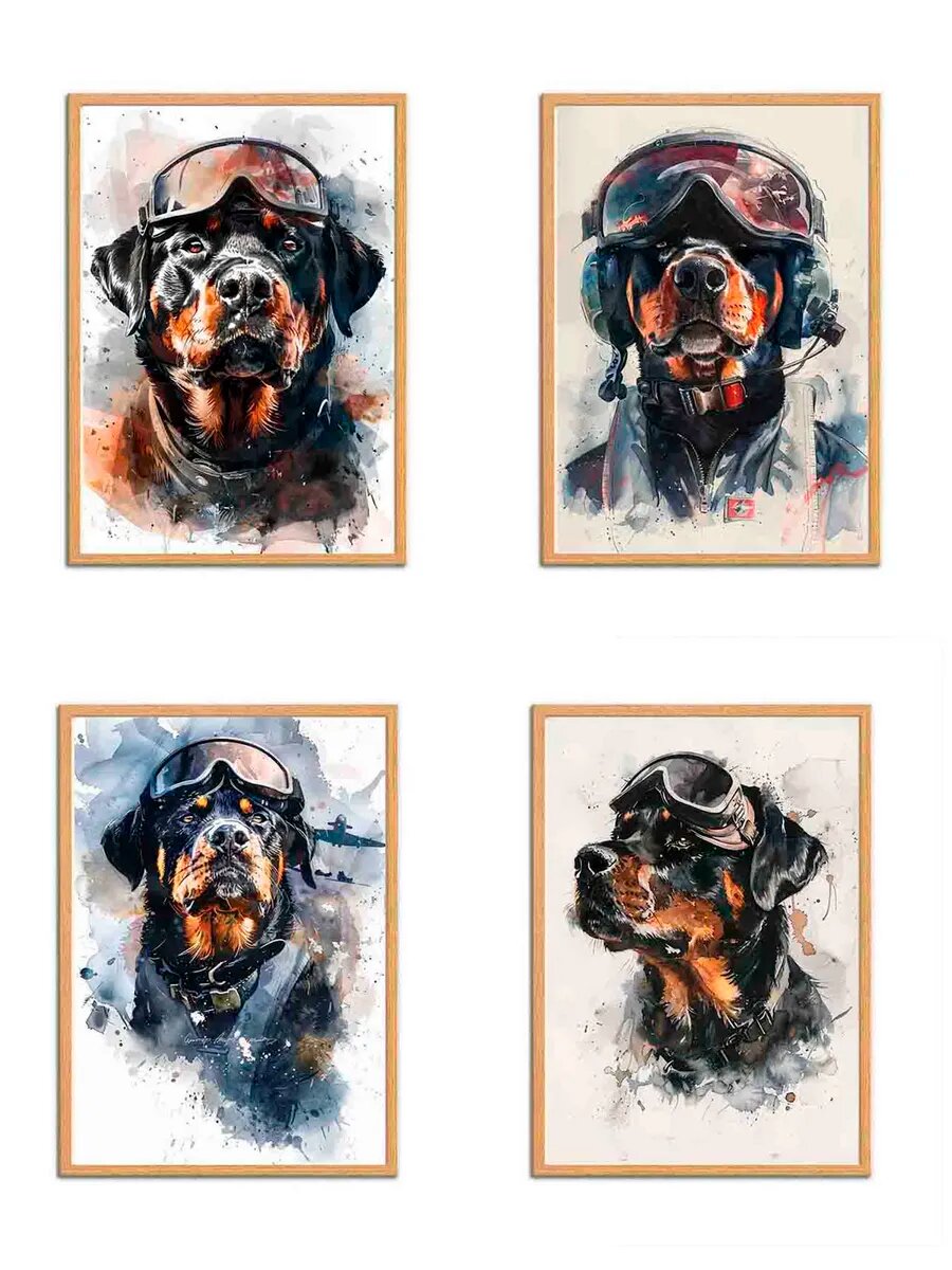 Ротвейлер Пилот, 4 Плаката, 30x21см