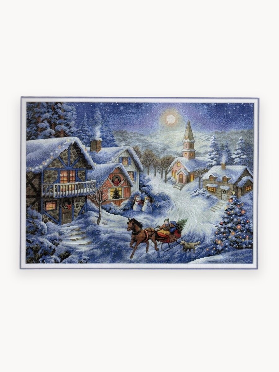 08689 Набор для вышивания крестом "Катание на санях",38*28см, DIMENSIONS