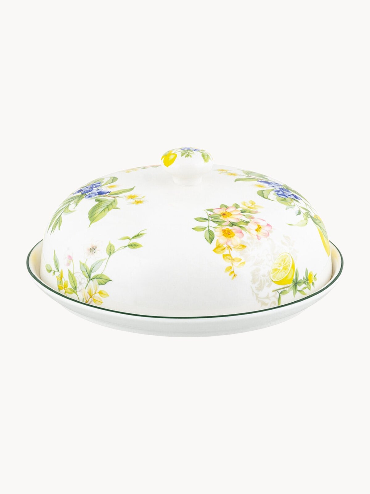 Блюдо для блинов сервировочное - блинница 23х23х9,5 см Elan Gallery Лимоны, Масленица