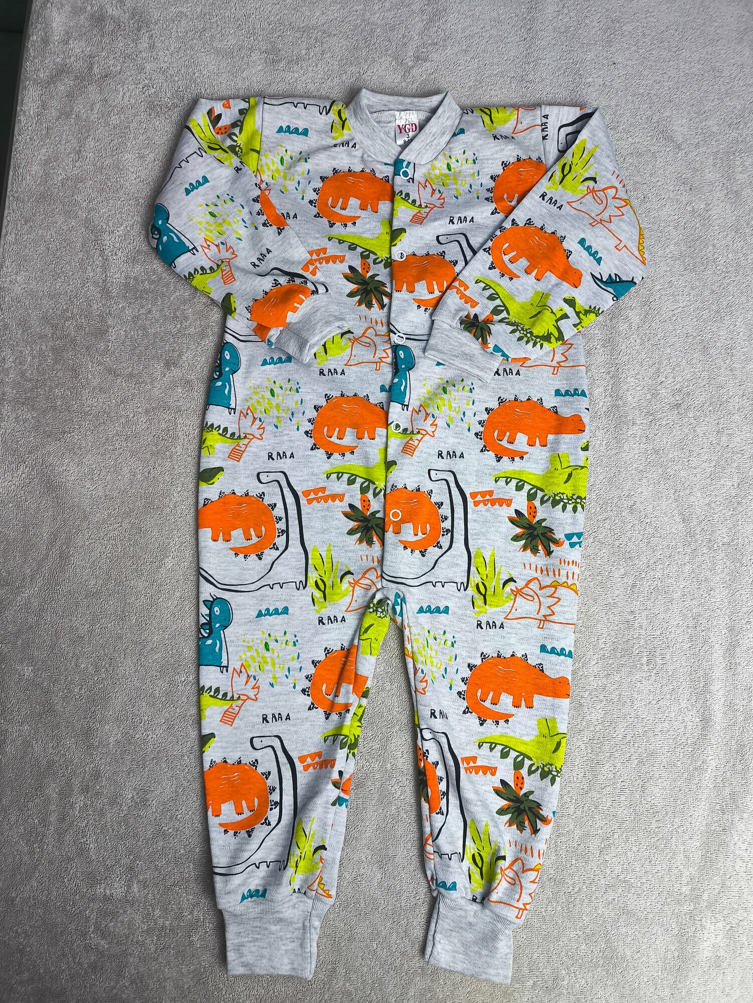 Комбинезон , открытая стопа, размер 9-12, розовый, бежевый, голубой, белый — фото 1