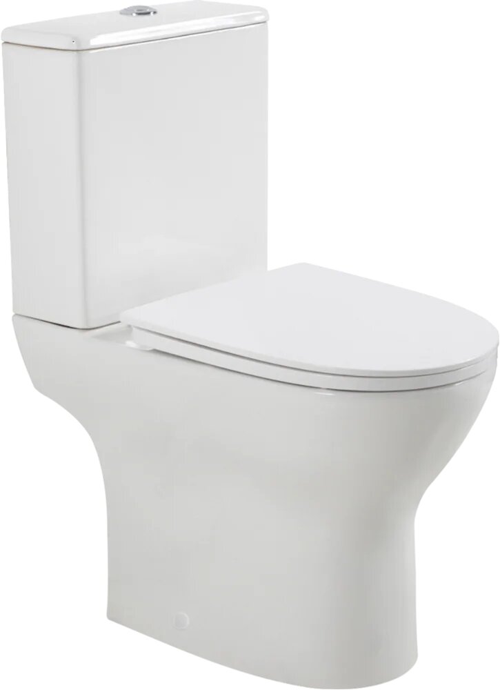 Унитаз-компакт напольный BelBagno Lounge BB045CPR/SC с микролифтом безободковый фаянсовый антивсплеск белый с нижним подводом овальный