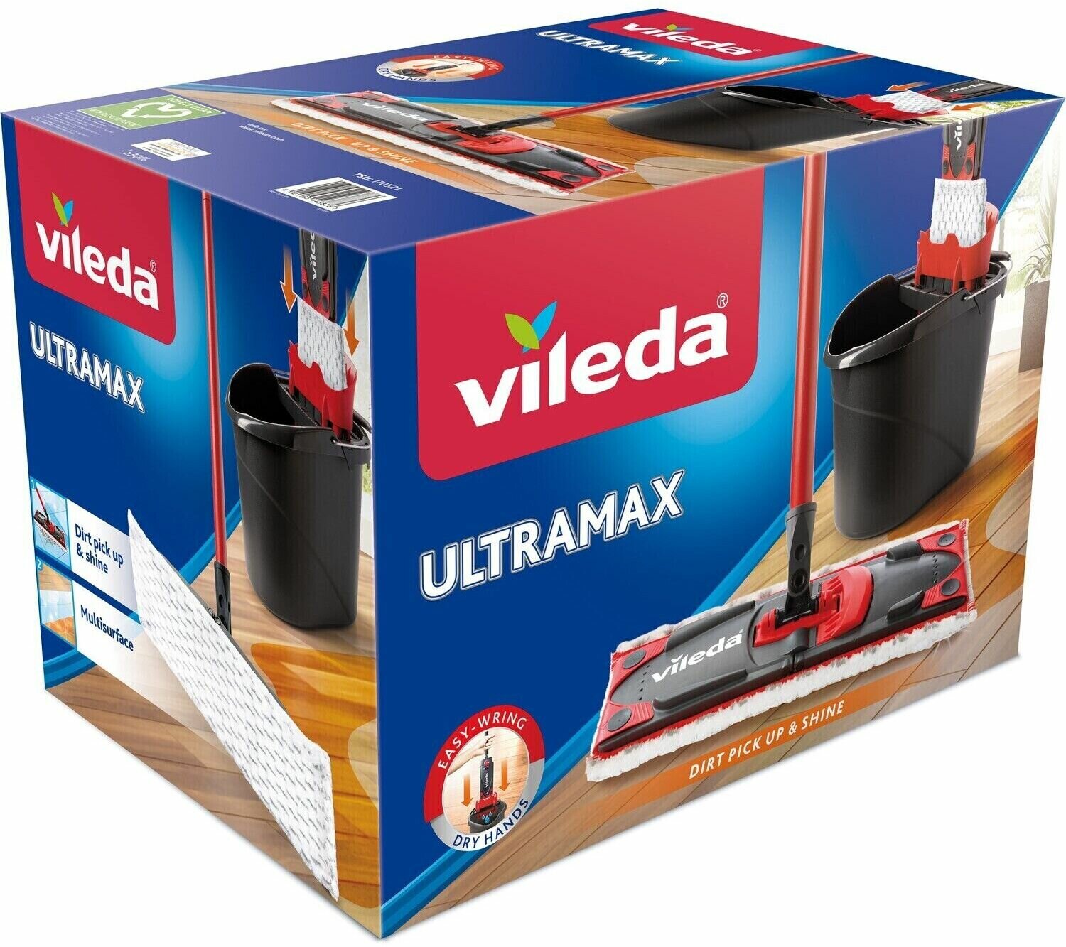 Набор для уборки Vileda Ultramax швабра ведром с системой отжима насадка 36 см