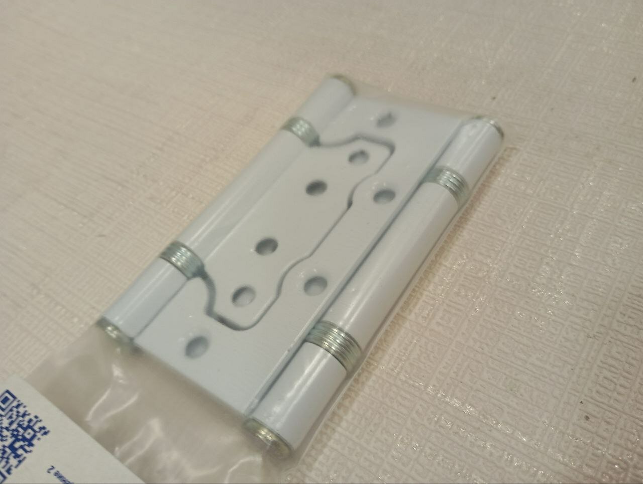 Петля без врезки 100х75 белая 