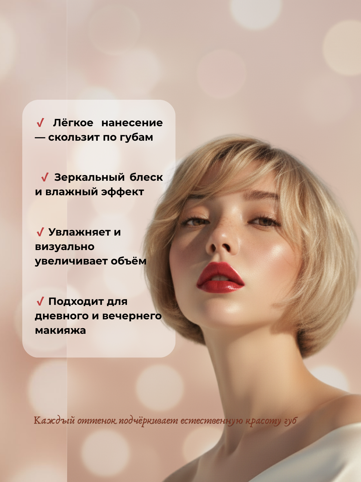 Блеск-помада для губ , эффект стеклянных губ, оттенок 01 «Малиновый» — фото 1