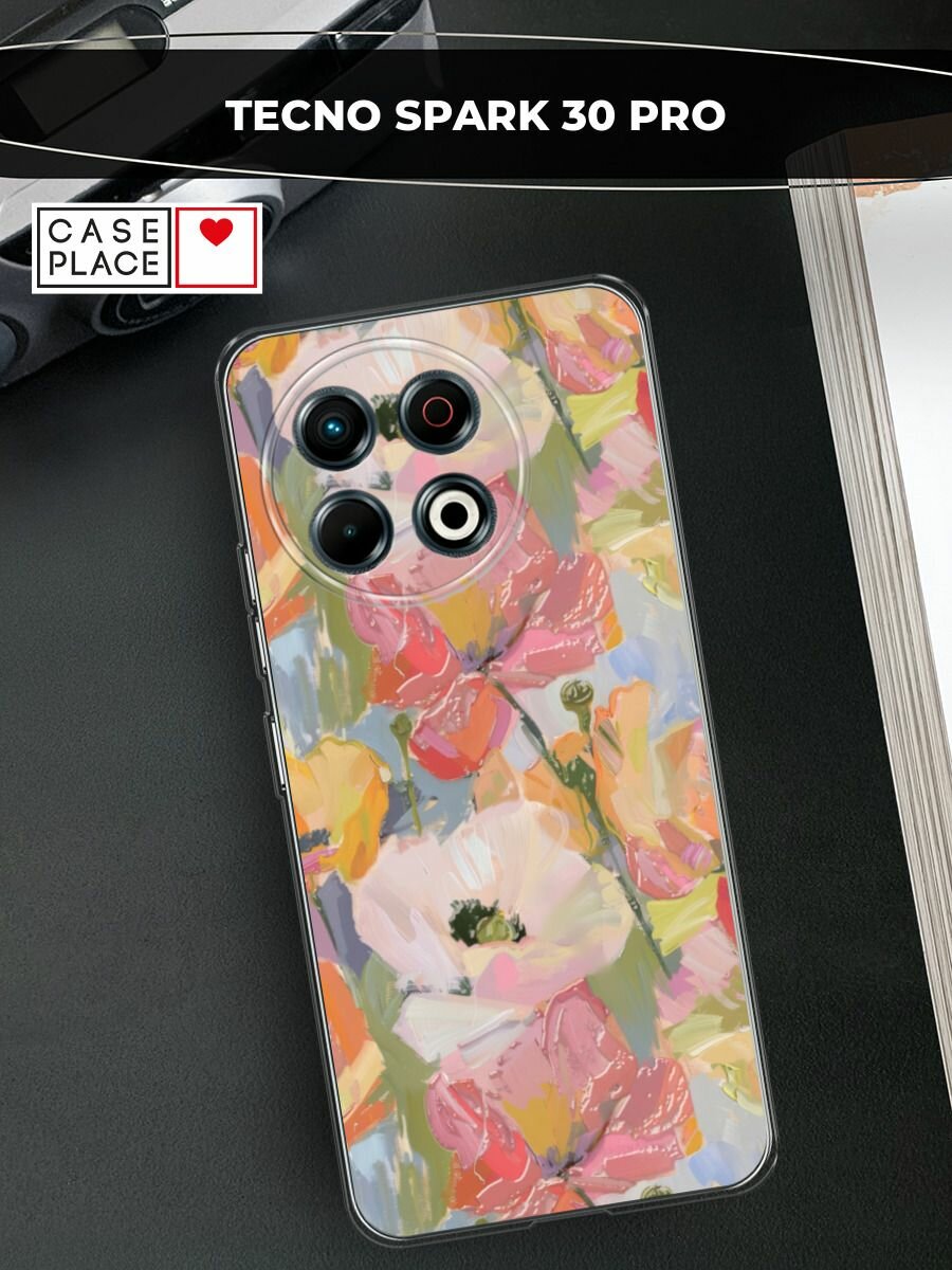 Чехол на Tecno Spark 30 Pro / Текно Спарк 30 Про с принтом "Акварельные анемоны"