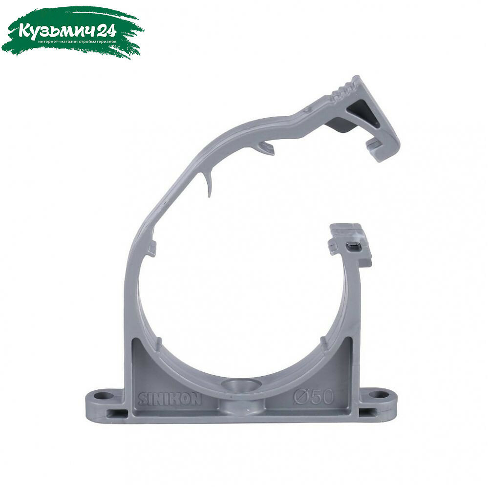 Хомут сантехнический для канализационных труб Синикон KPP.050 диаметр 50 мм полипропилен серый