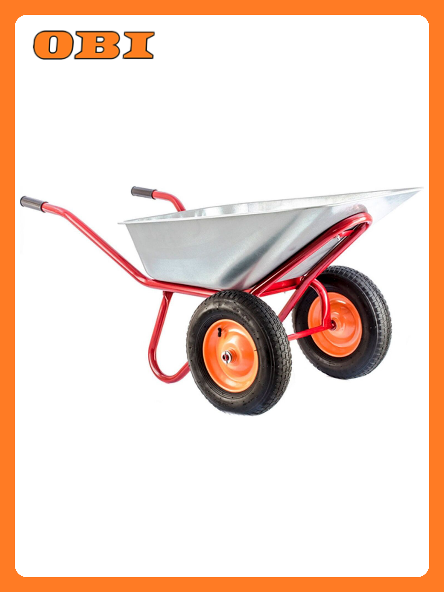 Тачка Строймаш  2 колеса  90л  грузоподъёмность 250кг  пневматические колёса  красная