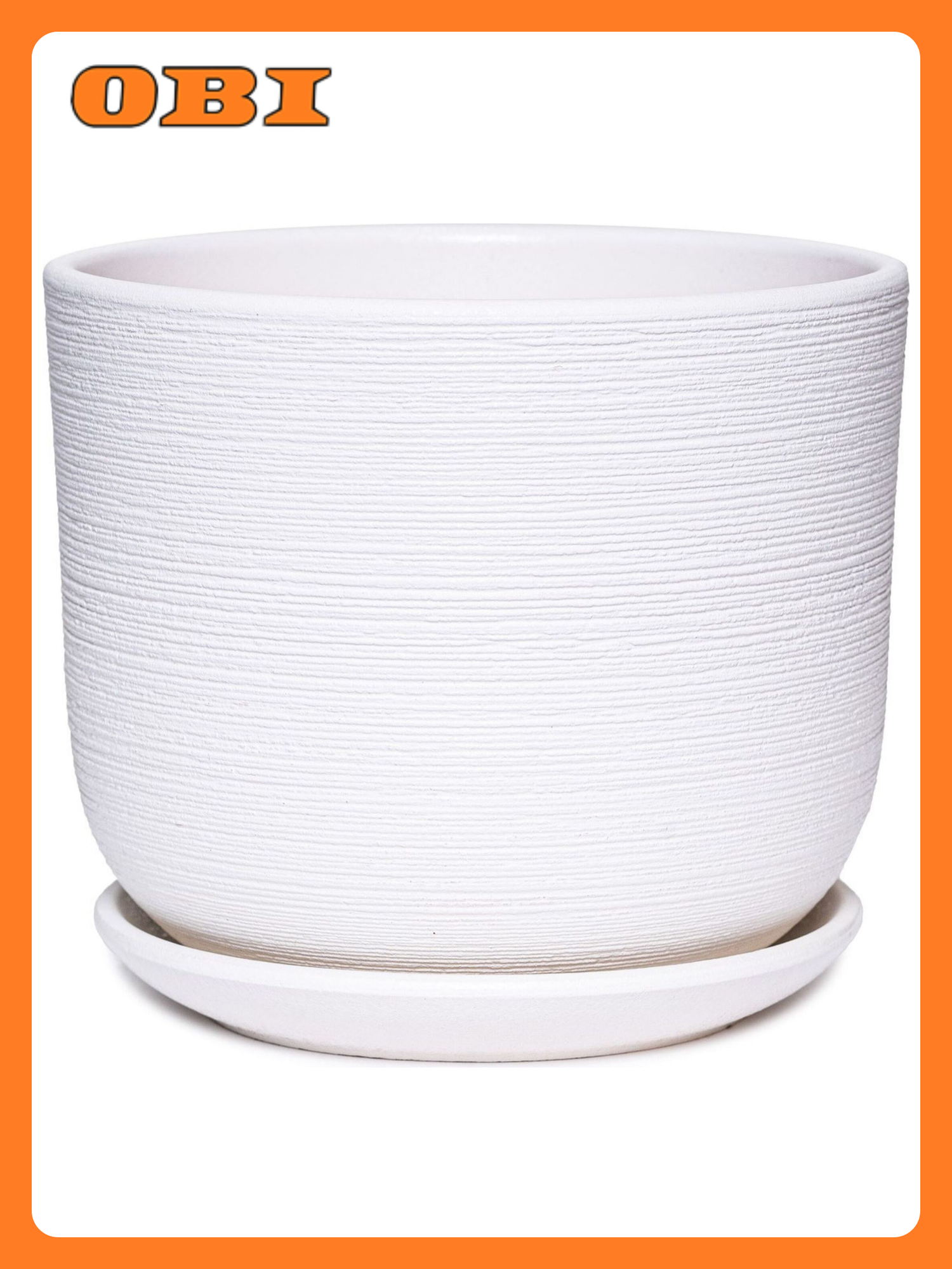 Горшок Крафт d12 см керамический белый с поддоном