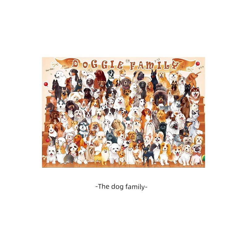 Деревянный пазл 1000 элементов версия для взрослых семья собак милые животные пазл с собаками подарочная коробка