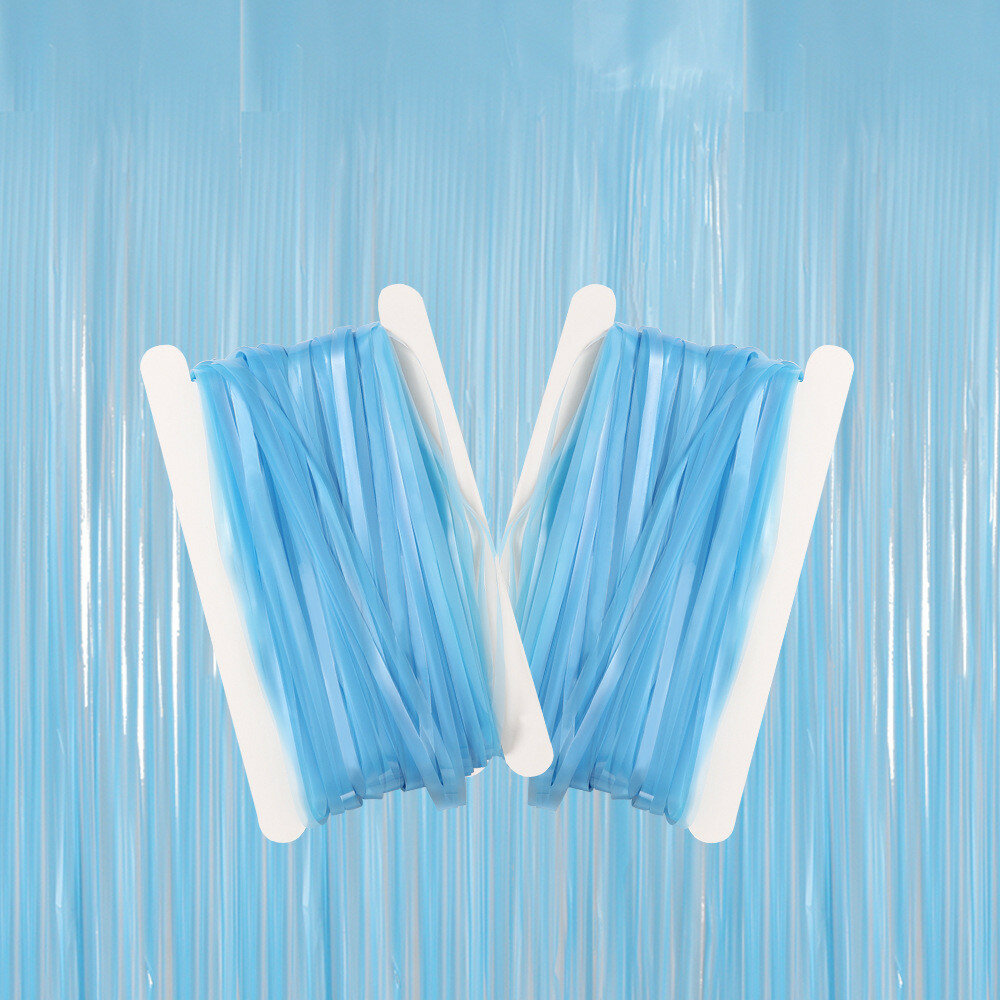 Яркая флуоресцентная макаронная занавеска с бахромой для незабываемых вечеринок и фестивалей, 1м x 2,5м - флуоресцентный синий