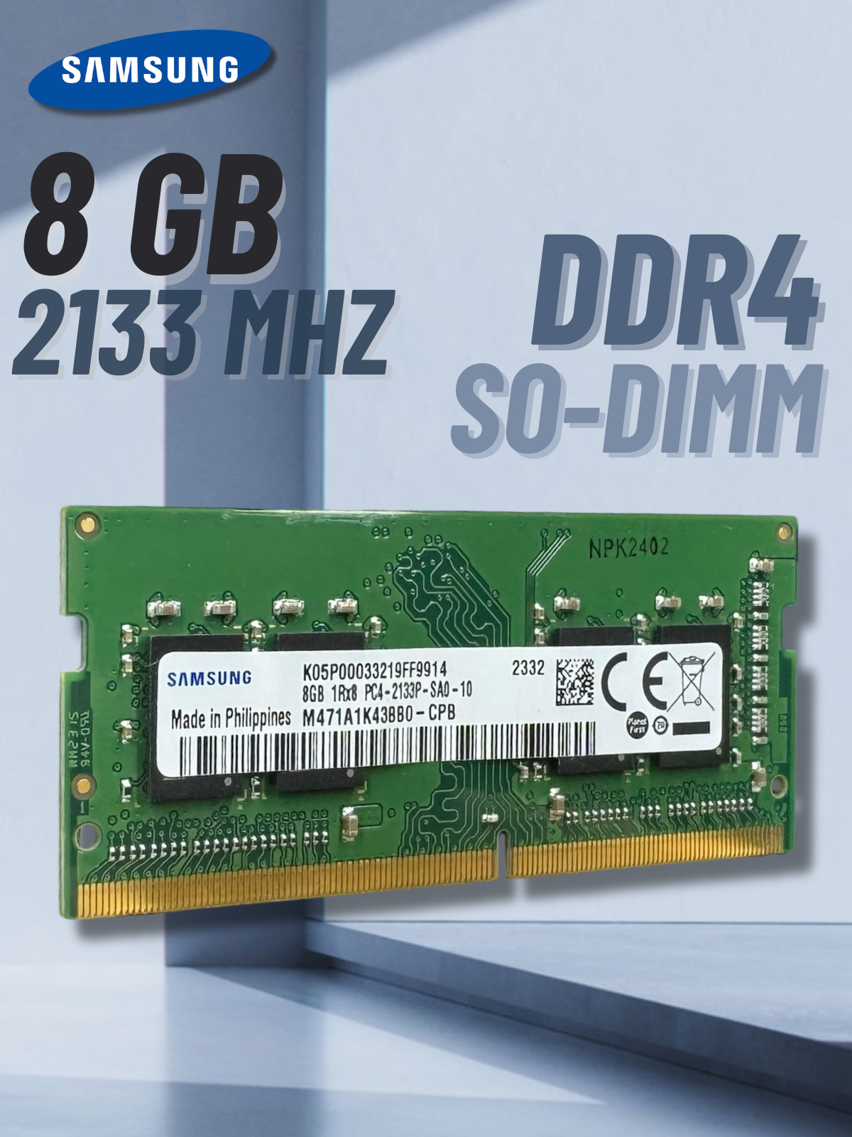 Оперативная память 8 ГБ 1 шт. 1Rx8 SODIMM Samsung M471A1K43BB0-CPB DDR4