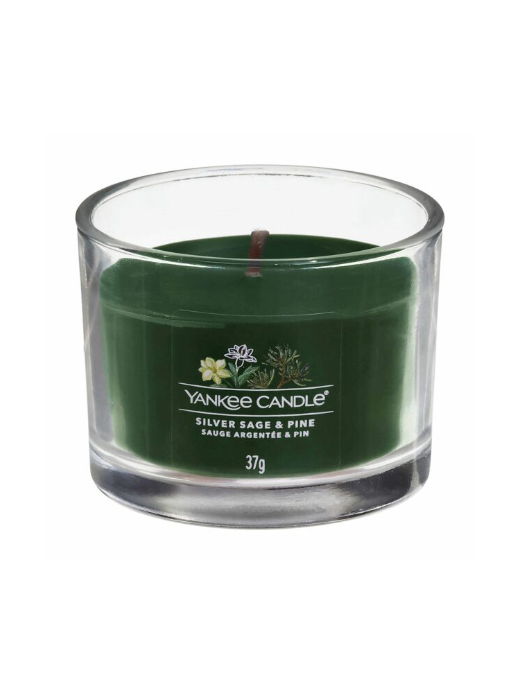 Свеча Yankee Candle Silver Sage & Pine (Серебристый шалфей и сосна) атмосферный хвойно-древесный аромат. 37 г