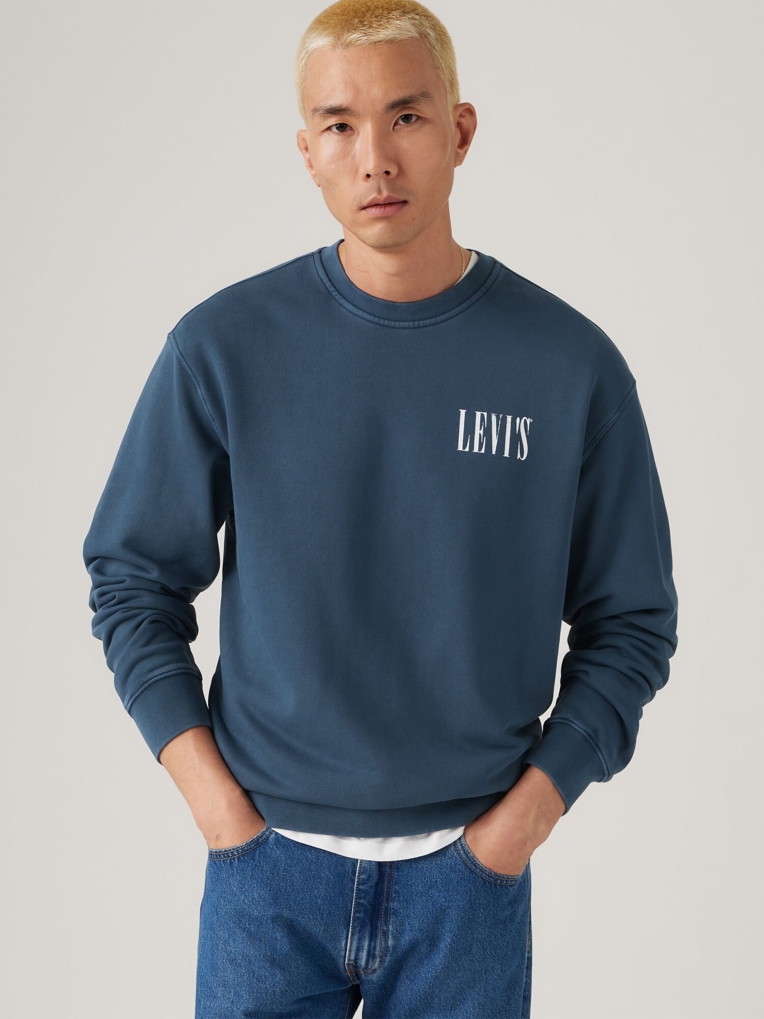 Свитшот Levi's Relaxed Fit Graphic Crewneck Sweatshirt, размер XL, , синий — фото 1