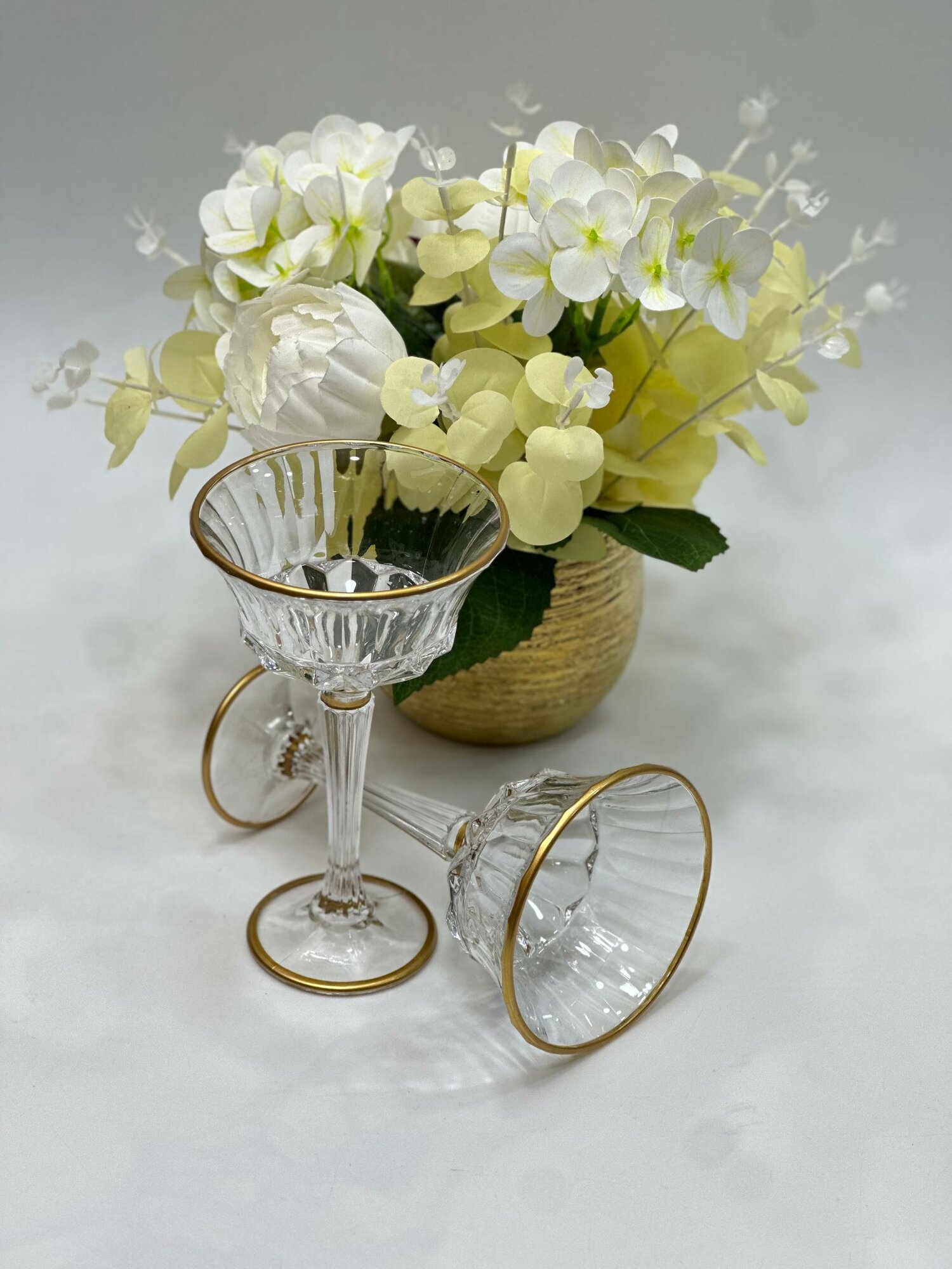 Набор бокалов и мартини "Счастлива и любима!", хрусталь, 150мл, 6шт — фото 1