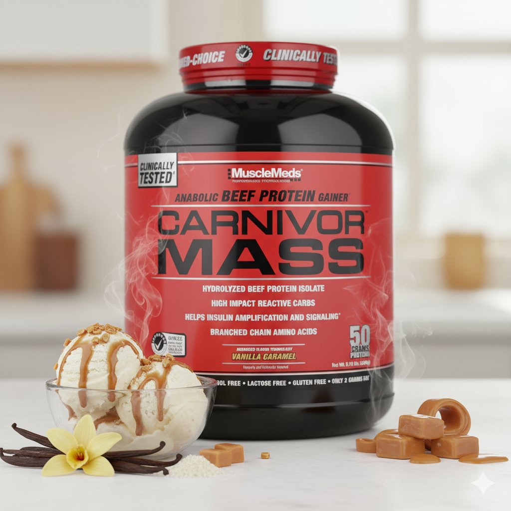 MuscleMeds Carnivore mass 2,7kg вкус Ванила карамел для набора массы гейнер