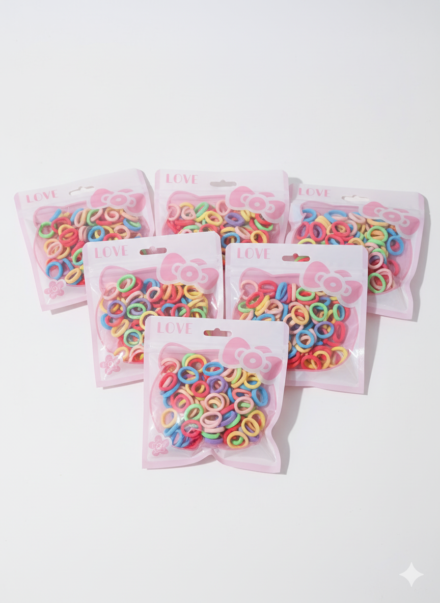 Детские резинки для волос, 100 штук