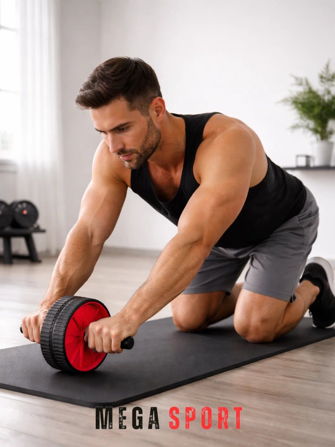 Ролик для прессадля пресса Savdo, без нагрузки, для тренировки мышц живота