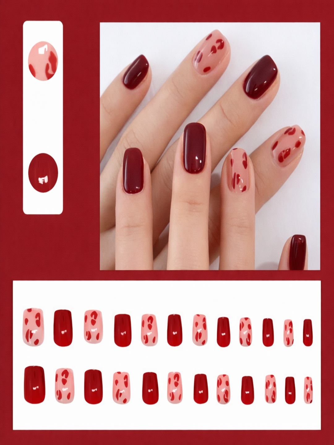 Накладные ногти с дизайном для быстрого и стильного маникюра.