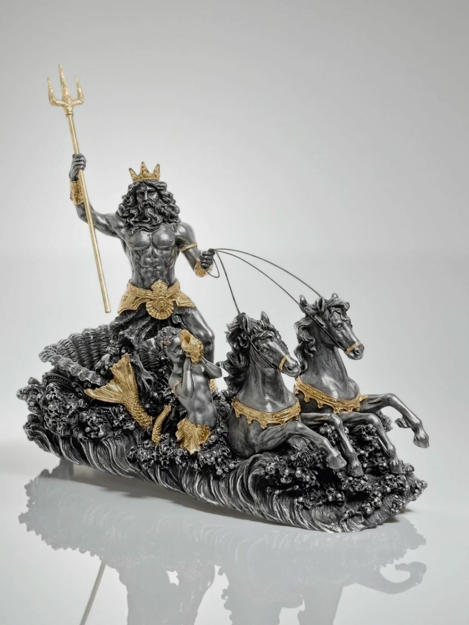 Статуэтка Посейдон - бог морей, 26*12*19 см, материал полистоун